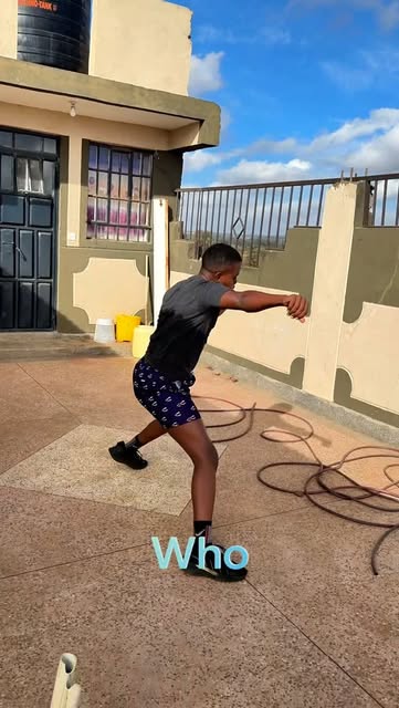 Outdoor shadow boxing conditioning workout in Nairobi